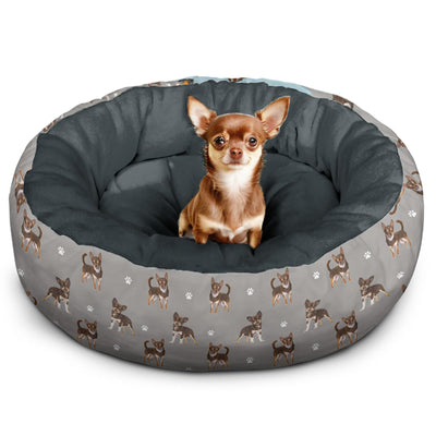 Dog Calming Beds for Small Medium Large Dogs - Round Donut Washable Dog Bed (Chihuahua Medium:23 * 23 * 8in)