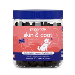 PupGrade Skin & Coat Chews - Omega-3 Coat + Shed Care + Allergy Defense - Soft Chewable Supplement with Natural Fish Oils for Dogs - No Wheat Corn or Grains - Meat Flavored - 60 Soft Chews