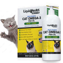 Liquid Health Pets Purr-Fection Omega 3 Fish Oil for Cats - Liquid Omega 3 for Cats with EPA+DPA+DHA Cat Omega 3 Supplement May Reduce Itching Support Joint Immunity Brain Heart Health (8 Oz)