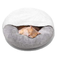 Mewoofun Deluxe Cat Cave Bed - 22" Grey
