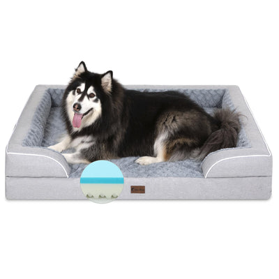 Casa Comfort XXL Orthopedic Bolster Dog Bed with Cooling Memory Foam