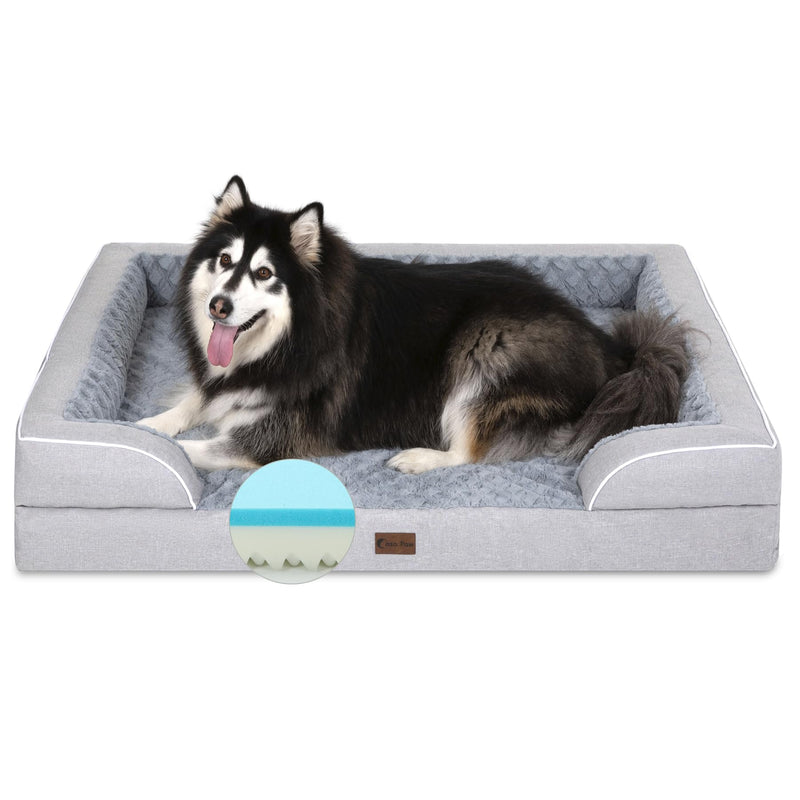 Casa Comfort XXL Orthopedic Bolster Dog Bed with Cooling Memory Foam